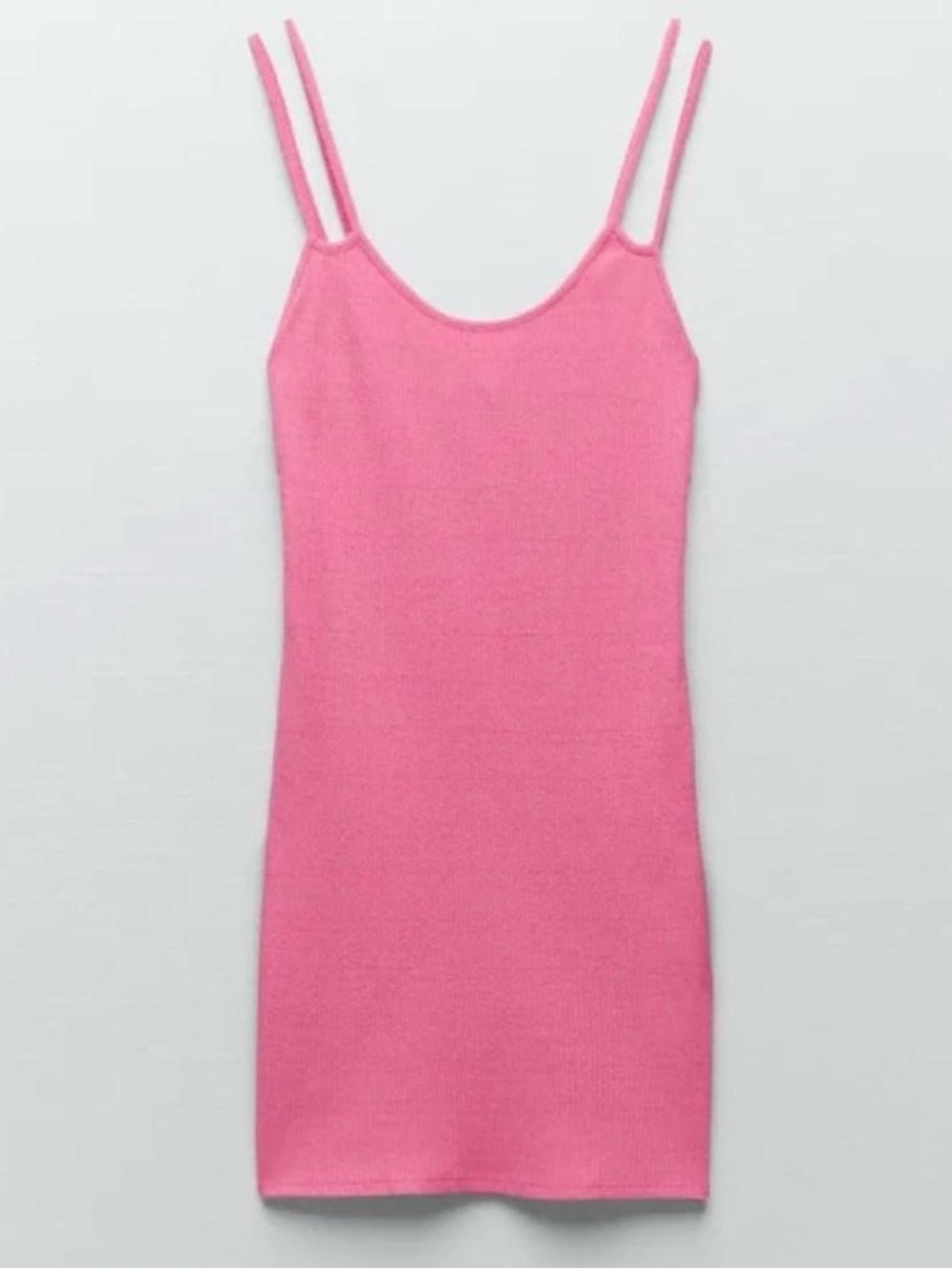 Pink Zara mini ribbed bodycon dress